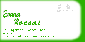 emma mocsai business card